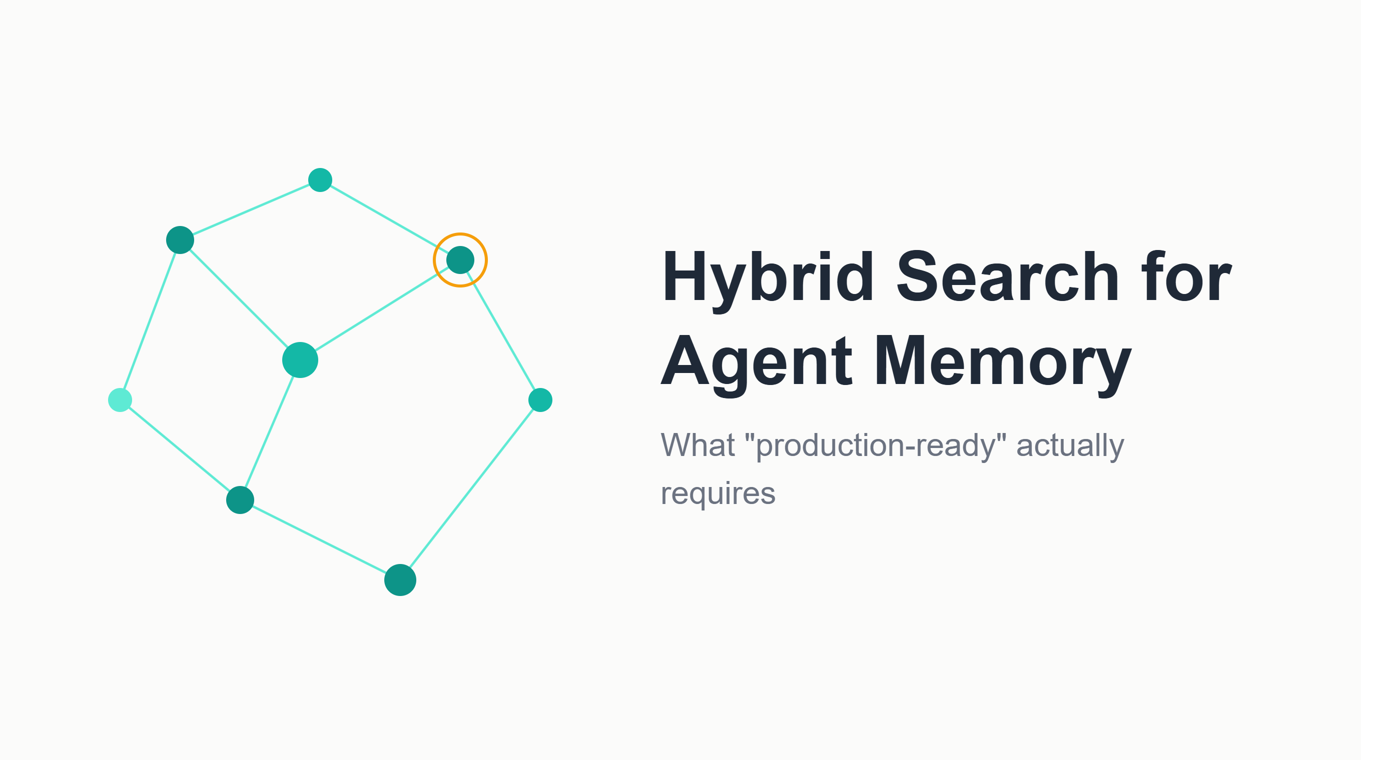 Abstract diagram showing two search paths, vector and keyword, merging into a single stream of retrieved memory results
